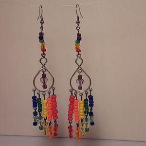 New hand beaded chandelier earrings